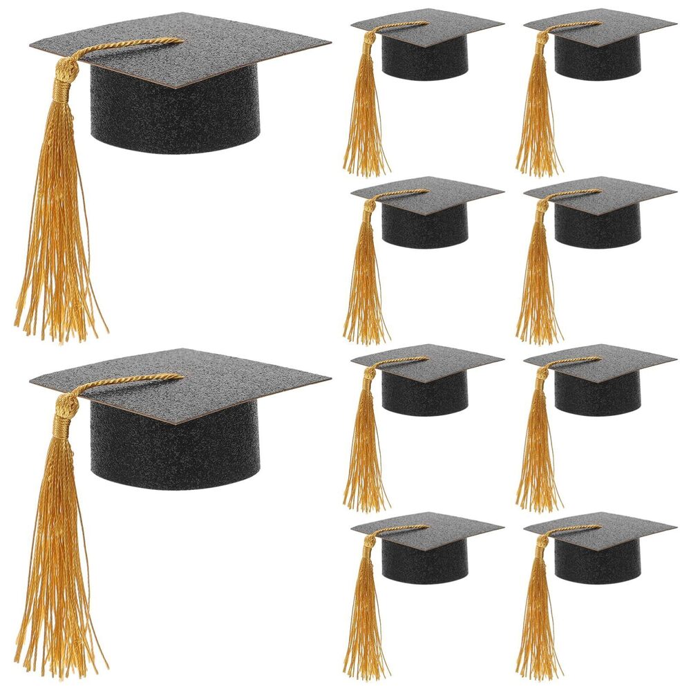 6223 10pcs Mini Graduation Hat Goblet Covers, Graduation Cap Decorations